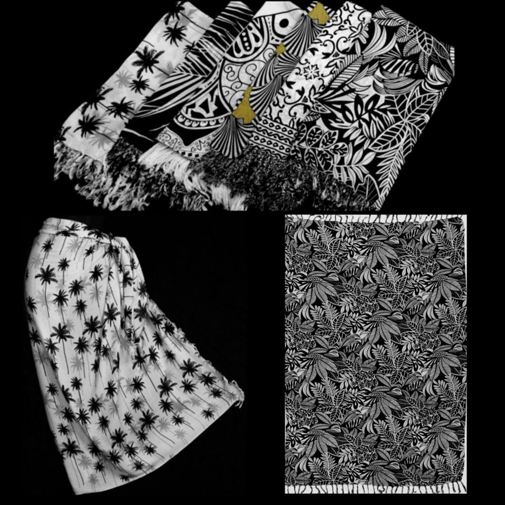 A White & Black Tropic Sarong